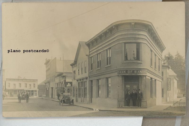 BANDON, OREGON BANK OF BANDON RPPC REAL PHOTO POSTCARD