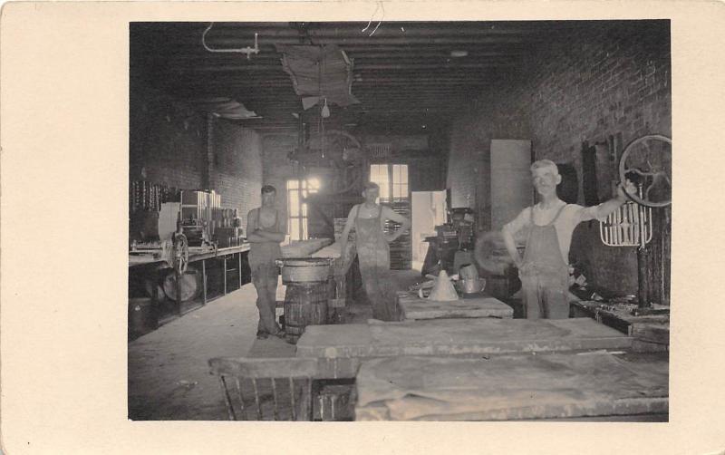 B29/ Occuptional Worker RPPC Postcard c1910 Factory Interior Overalls 7