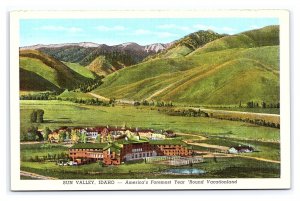 Sun Valley Idaho America's Foremost Year 'Round Vacationland UP RR Postcard