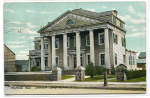 Colonial Hall Jamaica Long Island New York 1910 postcard
