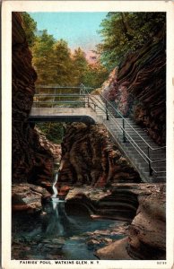 Fairies' Pool Watkins Glen New York NY UNP WB Postcard L6