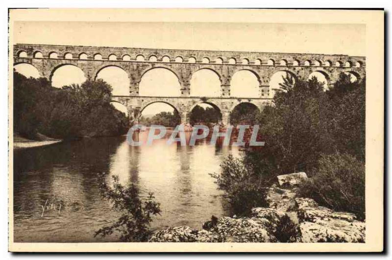 Old Postcard Nimes Gard Pont du Gard