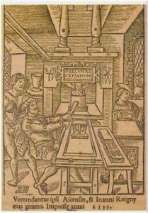 Antique Printing Press Engraving ? Modern Postcard