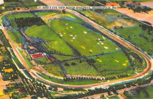 Bird's Eye View Motor Speedway Automobile Racing, Race Car 1957 