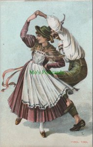 Austria Postcard - Tirol, Tyrol - Couple Dancing in Traditional Costume RS27787