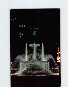 Postcard Fountain Square at Night Tyler Davidson Fountain Cincinnati Ohio USA