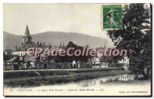 Old Postcard Saint Die Le Quai Sadi Carnot Saint Martin