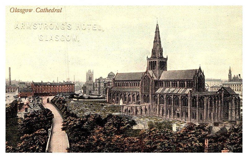 Glasgow, Cathedral, embossed Armstrong's Hotel