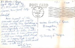 Bronx New York~US Naval Training School~Rock Garden~Female Cadet @ Wall~'43 RPPC