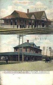 Central Depot, Kankakee, IL, Illinois, USA Train Railroad Station Depot 1909 ...