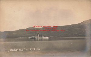 Croatia, Split, RPPC, Austro-Hungarian Navy SMS Battleshp Radetzky