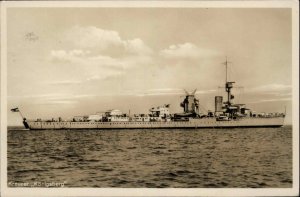 Wilhelmshaven Germany Battleship Kreuzer Konigsberg Vintage Real Photo Postcard