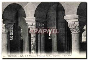 Postcard Old Vezelay Madeleine Church Narthex Tribune Capitals