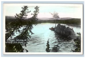 C.1910 Steamer Whitehorse Thirty Mile River Hand Tinted Real Photo RPPC P141