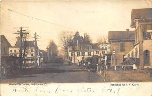 Plantsville Center CT Business Street View J. C. Davis Photo Co. RPPC Postcard