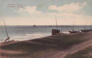 Peitaiho Indonesia Beach Fishing Boats At Dusk Antique Postcard