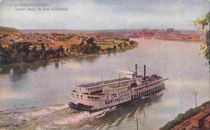 Paddle Steamer St Paul Mississippi River Minnesota 1910c postcard