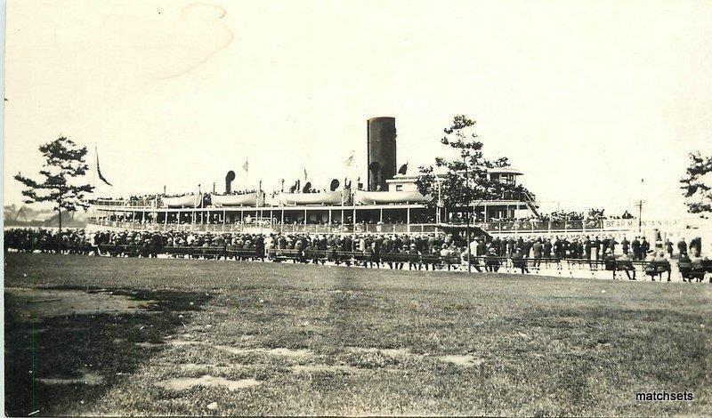 C-1910 Hudson River New York Bear Mountain Boat Dock RPPC Real photo 5578