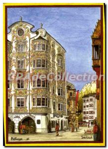 Modern Postcard Innsbruck Helblinghaus Mit goldenem Dachi