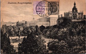 Sweden Stockholm Kungsträdgården Vintage Postcard C098