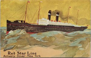 Red Star Line Passenger Ship Boat Unused Reproduction Postcard F48