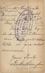 Entier Postal Stationery Postal Britain Great Britain 1 / 2p Wakefield for Lo...