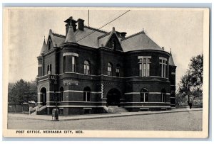 Nebraska City Nebraska NE Postcard Post Office Building Campus c1910's Antique