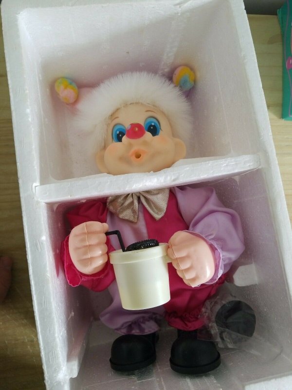 The Walking Bubbly Jr Clown Vintage Retro Complete.BOX IN ROUGH SHAPE.