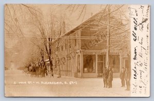 J87/ West Alexandria Ohio RPPC Postcard c1910 S. Main St Ehler's Store 634