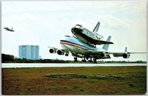 Airplane Columbia and NASA 747 Touchdown on K.S.C. Shuttle Landing Postcard