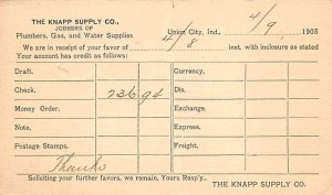 The Knapp supply company Union City, Indiana, USA Postal Cards, Late 1800's 1...