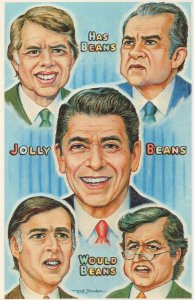 The Beans American Political Politics Vintage Comic Postcard