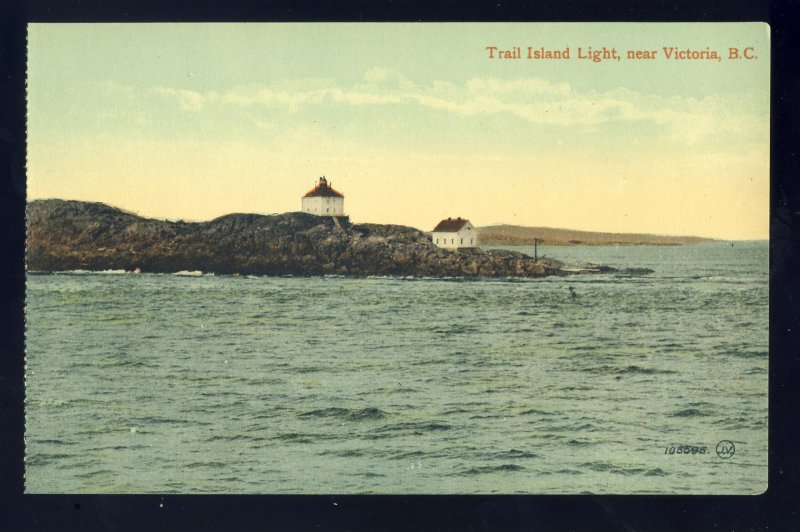 Victoria, British Columbia/BC Canada Postcard, Trail Island Light/Lighthouse