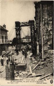 CPA Guerre 1914-1915 - CREIL - Construction du pont suspendu vue.. (291174)