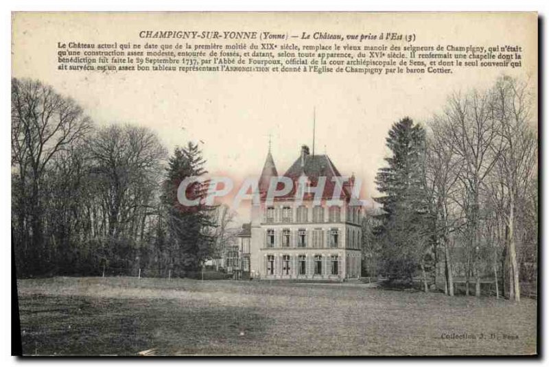 Old Postcard Champigny sur Yonne Yonne Chateau shooting of the East