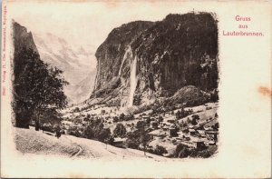 Switzerland Gruss aus Lauterbrunnen Vintage Postcard C221