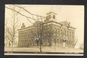 RPPC ASHLAND NEBRASKA HIGH SCHOOL BUILDING VINTAGE REAL PHOTO POSTCARD