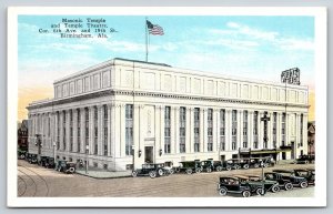 Birmingham AL~Masonic Temple & Temple Motion Picture & Vaudeville Theatre~Vtg PC