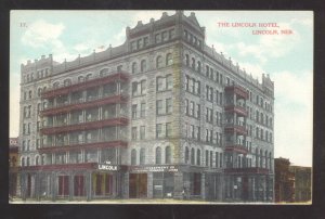 LINCOLN NEBRASKA DOWNTOWN THE LINCOLN HOTEL ADVERTISING POSTCARD 1910