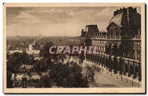 Old Postcard Perspective Paris Tuileries right the detail of the Louvre