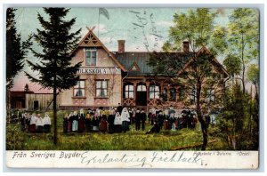 Sweden Postcard Folk school in Dalarna (Orsa) Sweden's Villages 1908