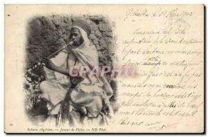 Old Postcard Folklore Algerian Sahara Player flute