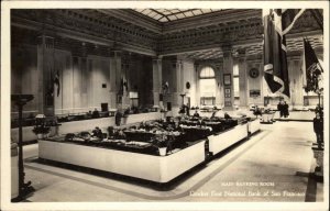 San Francisco CA California Crocker First National Bank Interior RPPC c1940