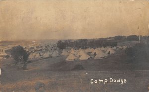 H47/ Des Moines Iowa RPPC Postcard 1917 Camp Dodge Tents Buildings