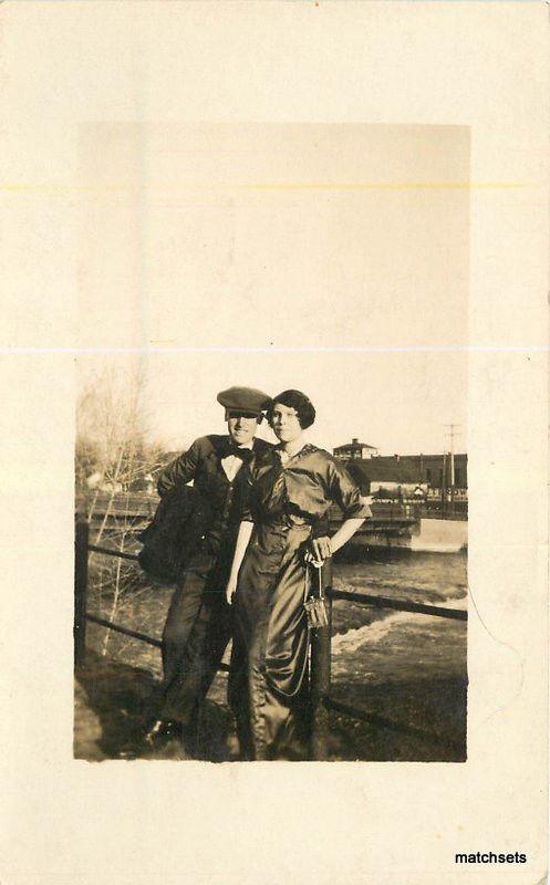 C-1910 SALEM OREGON Couple outdoor Advertising Patton Postcard RPPC 2224