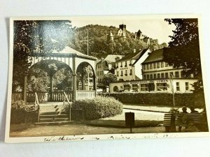 Vintage Postcard 1910's RPPC Town Scene Wertheim a. Main Germany Lowen Cafe
