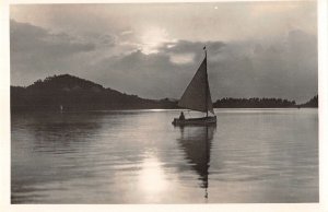 US3225 Czech Republic Sudetenland, Bad Hirschberg Thammuhl am See Lake Boat