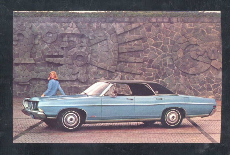 1968 FORD LTD 4 DOOR HARDTOP VINTAGE CAR DEALER ADVERTISING POSTCARD