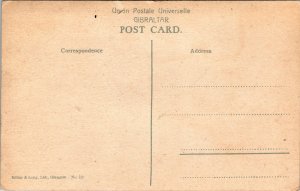 Postcard Gibraltar Bird’s Eye View Color Rooftops Harbor Scene