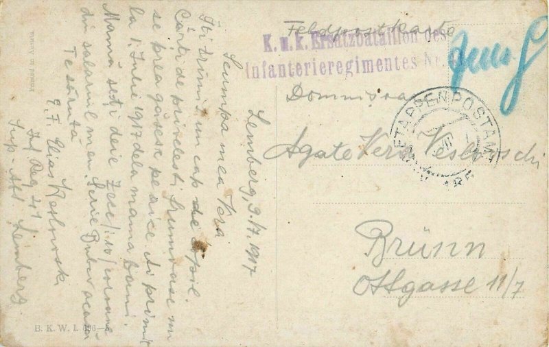 Künstler AK 1917 E. Reckziegel signed postcard baby bebe child portrait enfant